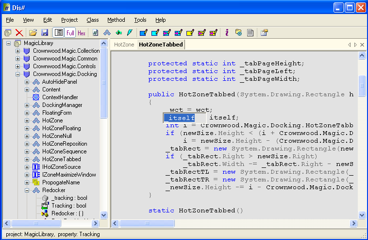 Dis# - .NET decompiler screen shot
